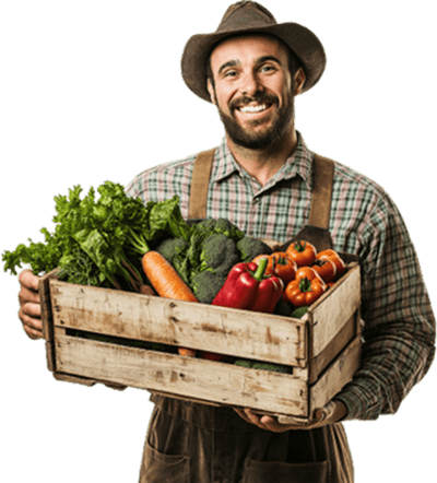 Farmer with vegetables